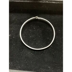 Madewell Light Silver Ox Tone Delicate Hook On Glider Bangle Bracelet 7.5"
